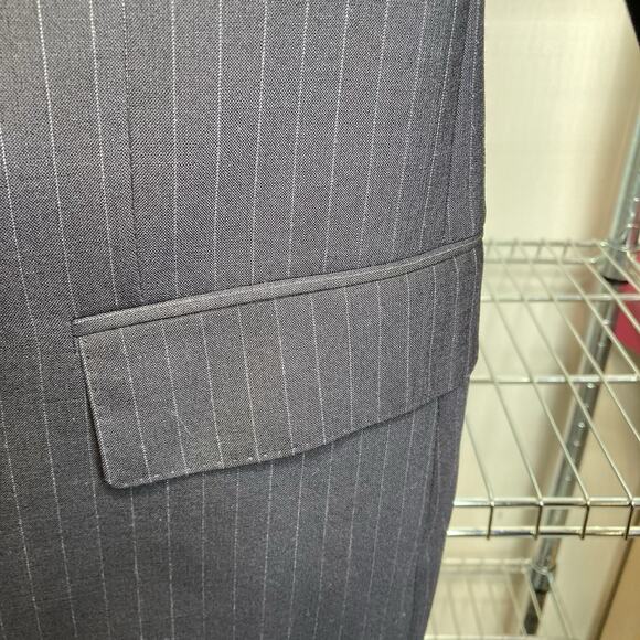 Etro Men's Navy Virgin Wool Striped Blazer Size 48 Old Money Classic Refined - Picture 11 of 14